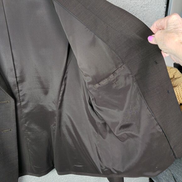 Ann Taylor Blazer Jacket Women 12 Brown Classic Career Office Wool Blend Pockets - Picture 5 of 10